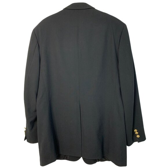 Chaps Ralph Lauren Mountain States CO Black Wool Blazer 48L EUC USA Gold 7197 - Picture 9 of 9